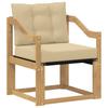 Outdoor Sofa Solid Acacia Wood White and Beige