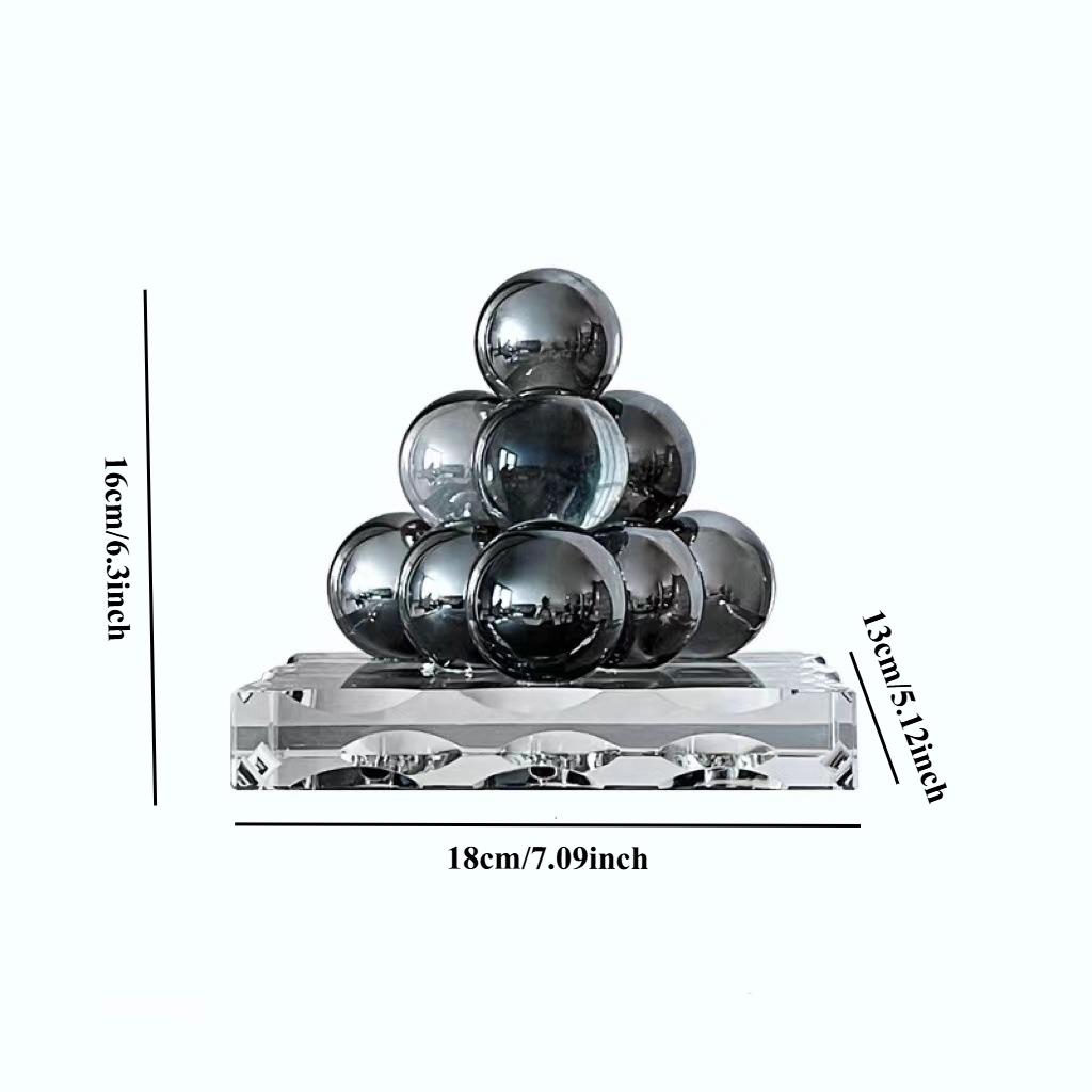 1Pcs Crystal Pile Ball Sculpture Ornament Home Accessories Living Room Display Statue Decoration Crafts Figurines Miniatures