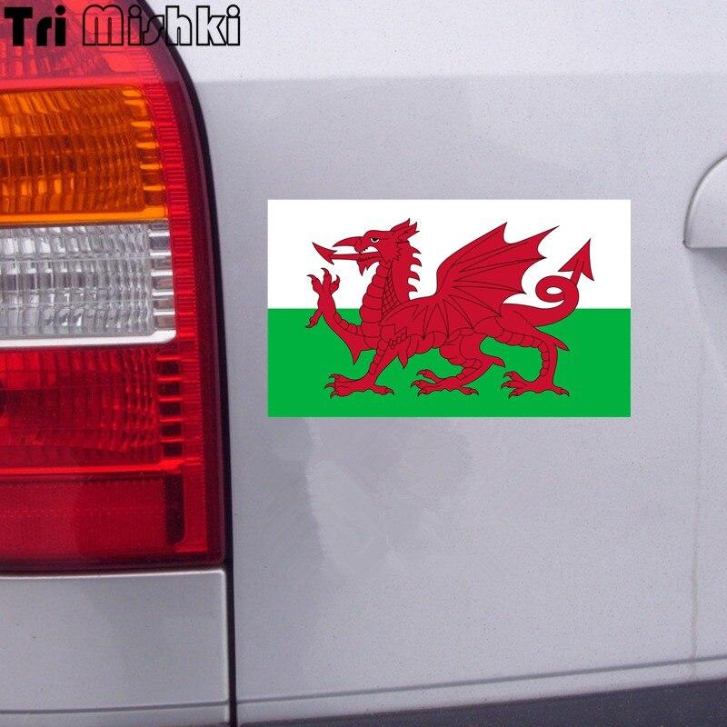 Tri Mishki W1484 flaga walii mapa naklejki samochodowe naklejki z PVC naklejki motocyklowe na samochód zderzak samochodowy Laptop lodówka ścienna