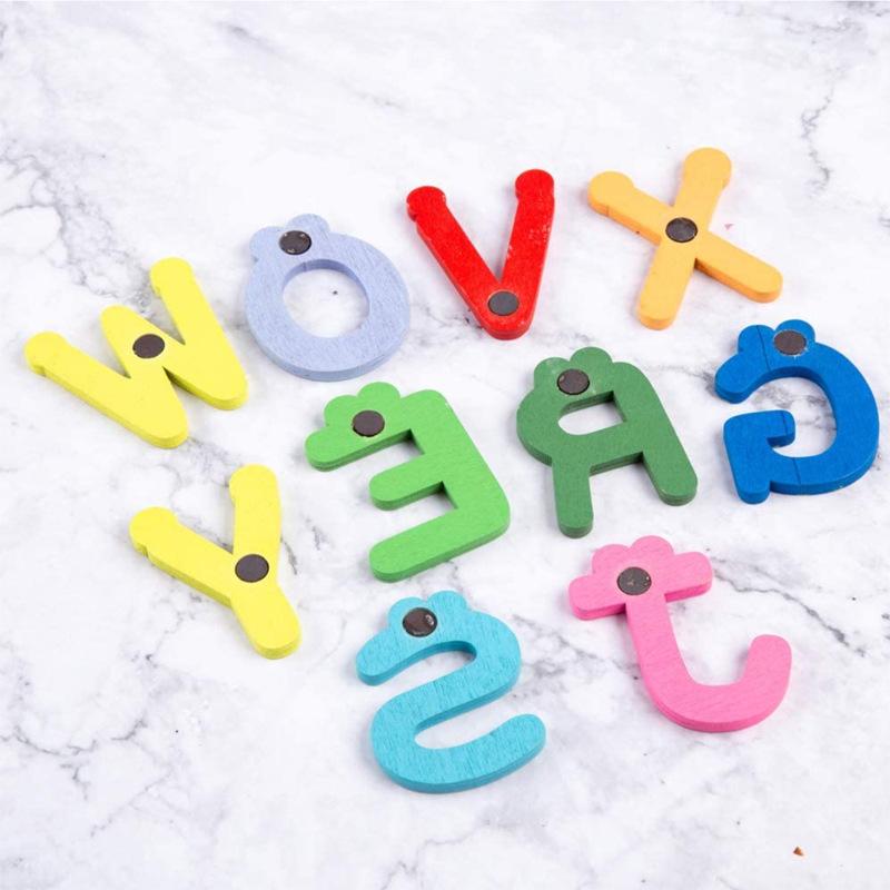 26PCS Wooden Thick letters Magnets for Toddlers Fridge Cute Animal Colorful ABC Magnetic Letters Toy Set for Kids Toddlers