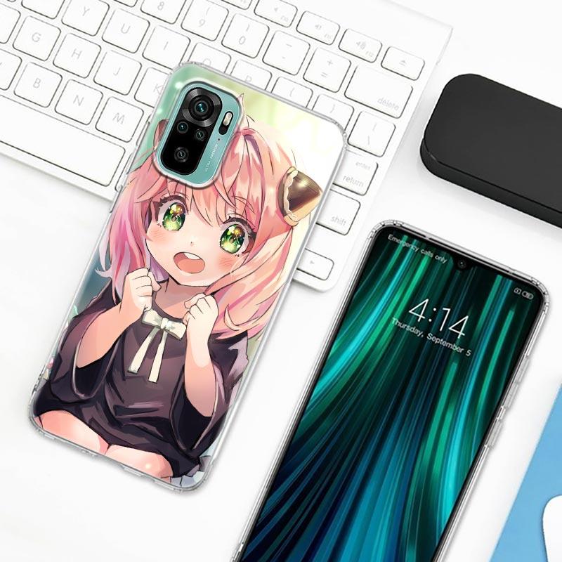 Spy X Family Anya Forger Anime Phone Case For Xiaomi Redmi Note 9s 8 11 7 9 10 Pro 10s 11s 8Pro K40 Clear Cover Cute  Girl Cases