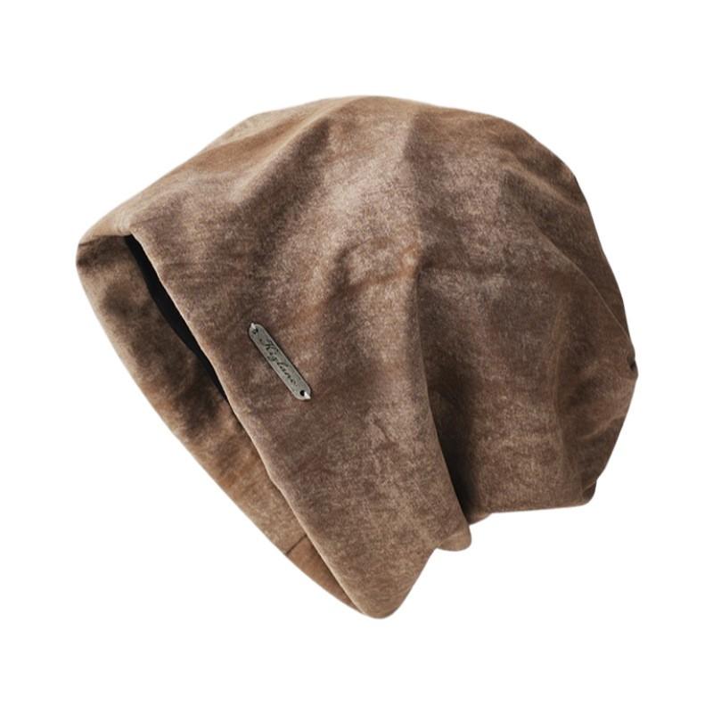 Unisex Übergroße Lässige Beanie Mütze Baumwolle Weich Gestrickte Kappe Große Kopfgröße Herbst Winter