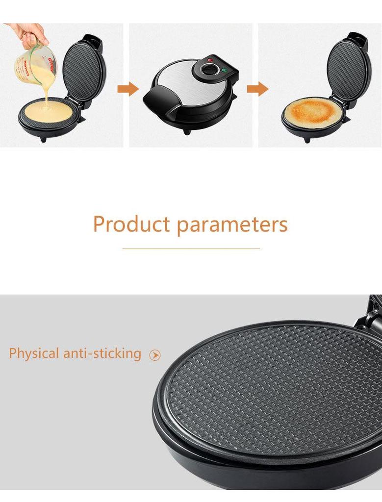 Electric Breakfast Crepe and Egg Roll Maker with Spring Roll & Ice Cream Skin Functions