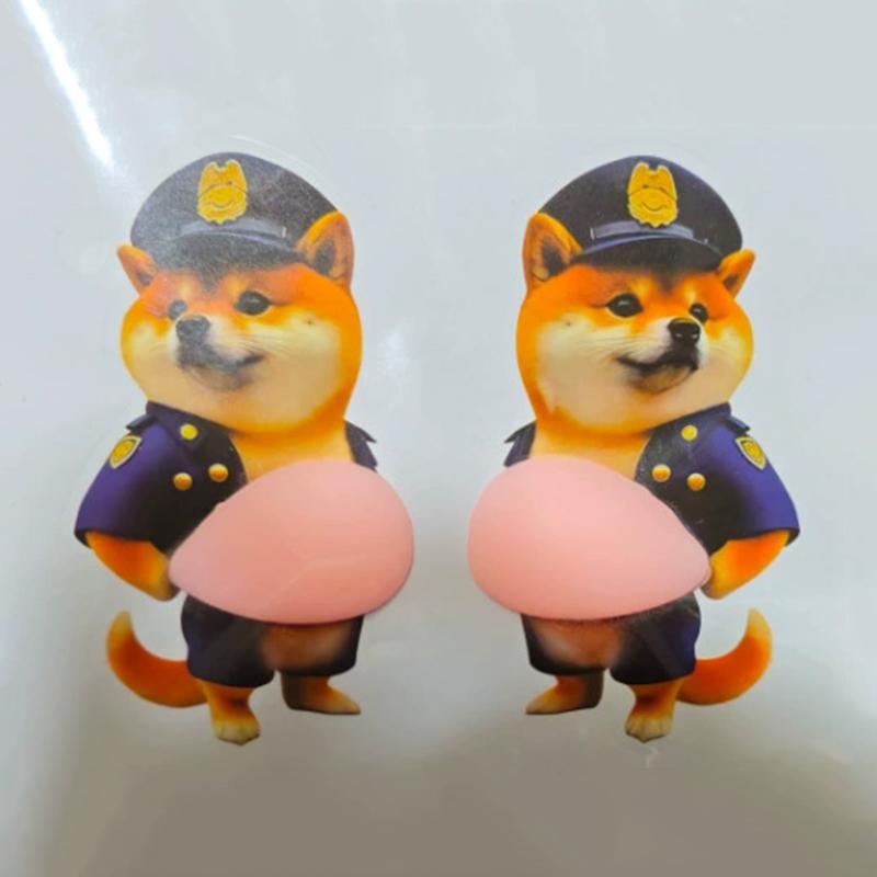 3D Shiba Inu Pinch Stickers Cartoon Stress Relief Squeezed Sticker Office Onament  Students Exchange Gift Diy Stickers