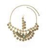 Bohemian Exotic Rhinestone Tassel Necklace & Earrings Set In Antiqued Alloy