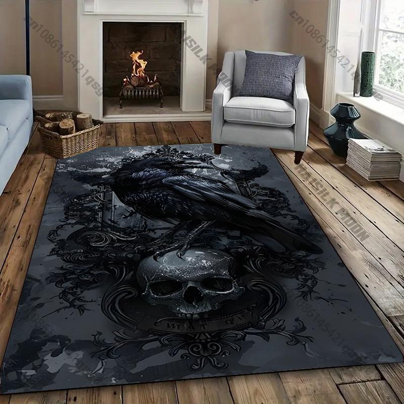 3D Skeleton Crew Printed Carpet Bedroom Living Room Sofa Study Large Area Non Slip Rug Gift Floor Mat for Son Husband Multi Size