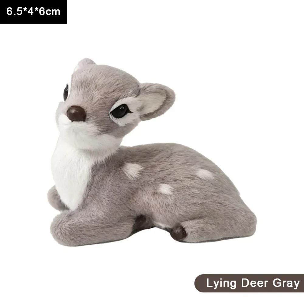 1pc Simulation Plush Animal Sika Deer Reindeer Lovely Xmas Home Decor Standing Miniatures Christmas Elk Scene Arrangement Props
