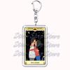 Popular Culture Halloween Tarot Card Keychains for Accessories Moon Luna Death Keyring Jewelry Fans Lovers Friends Reader Gifts
