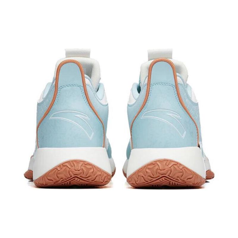 Anta 2 Shock Absorbers With Slip Resistant Features Mid Top Basketball Shoes Men's Gray Blue Sneakers 112241610-4