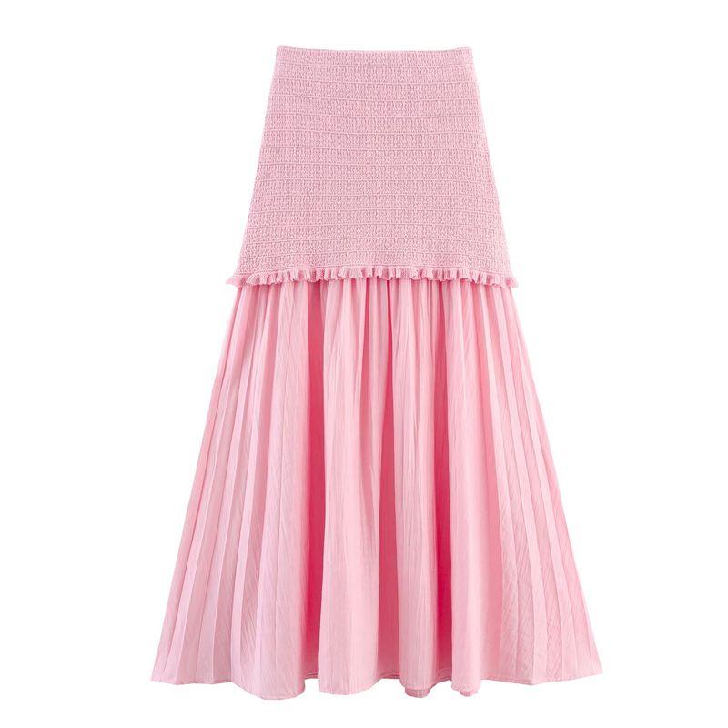 Araltay New Arrival Fashion Style Women's Clothing Fashion Horizontal Bra Laminated Decoration Outwear Patchwork Knitted Overskirt