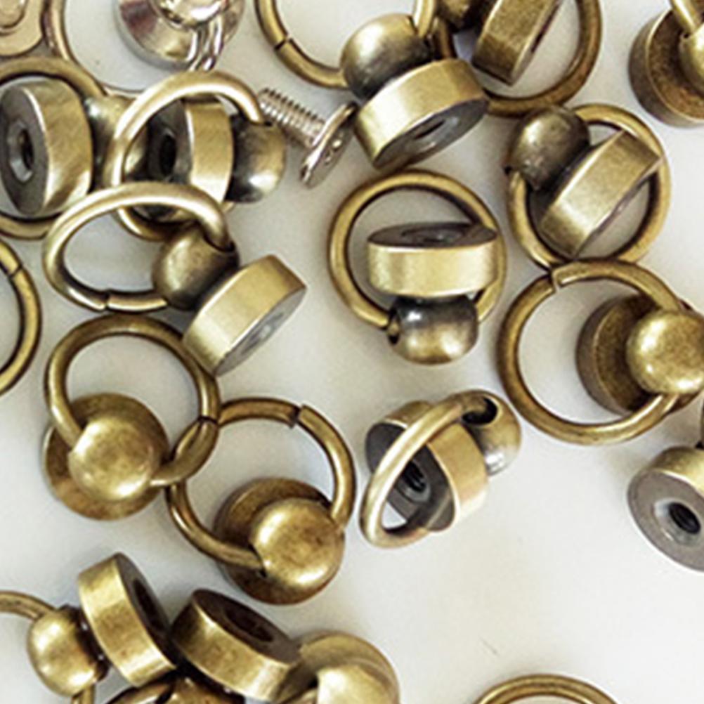 Buy 6 Sets 9MM Rivet Stud Round Ring Head Screw Back Rivet for Belt ...