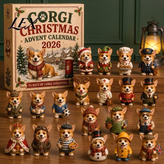 Holiday Countdown Calendar Dog Advent Calendar, 24-Day Christmas Acrylic Ornament Set with Themed Souvenirs Mini Figures, Tree Hanging Decor, Gift for