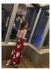 2020 Summer Korean Midi Backless Spaghetti Strap Beach Dress