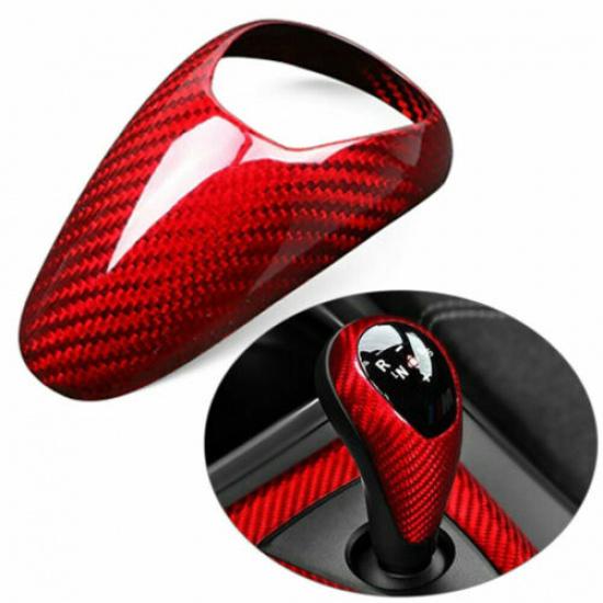 Real Red Carbon Fiber Gear Shift Cover Trim Fit for BMW M3 M4 F80 F82