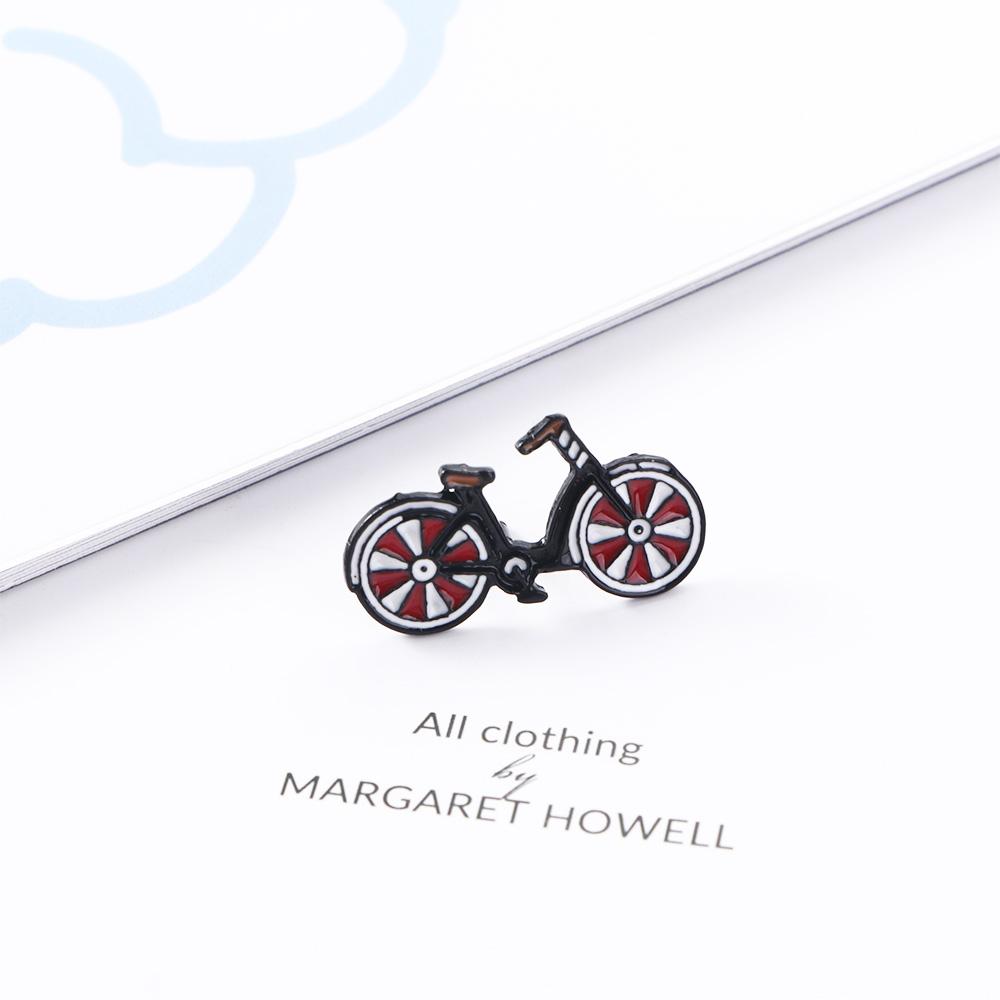 Zinc Zinc Alloy Biker Gift Enamel Pin Bike Brooch Cyclists Badges I Love My Red Bicycle Pin Sports Lapel Pins