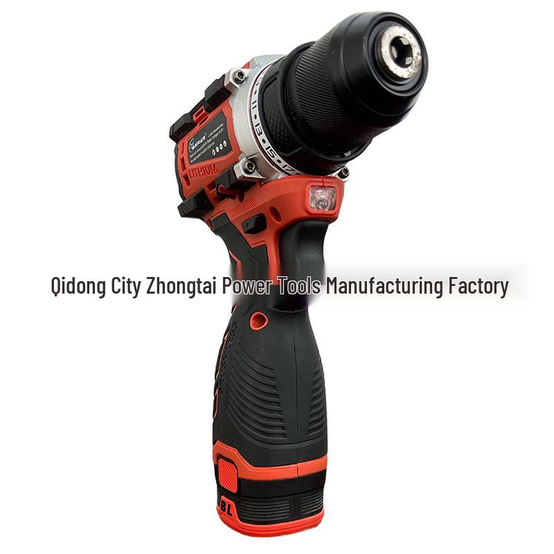 16.8V Brushless Red Electric Drill & Screwdriver for Household Use