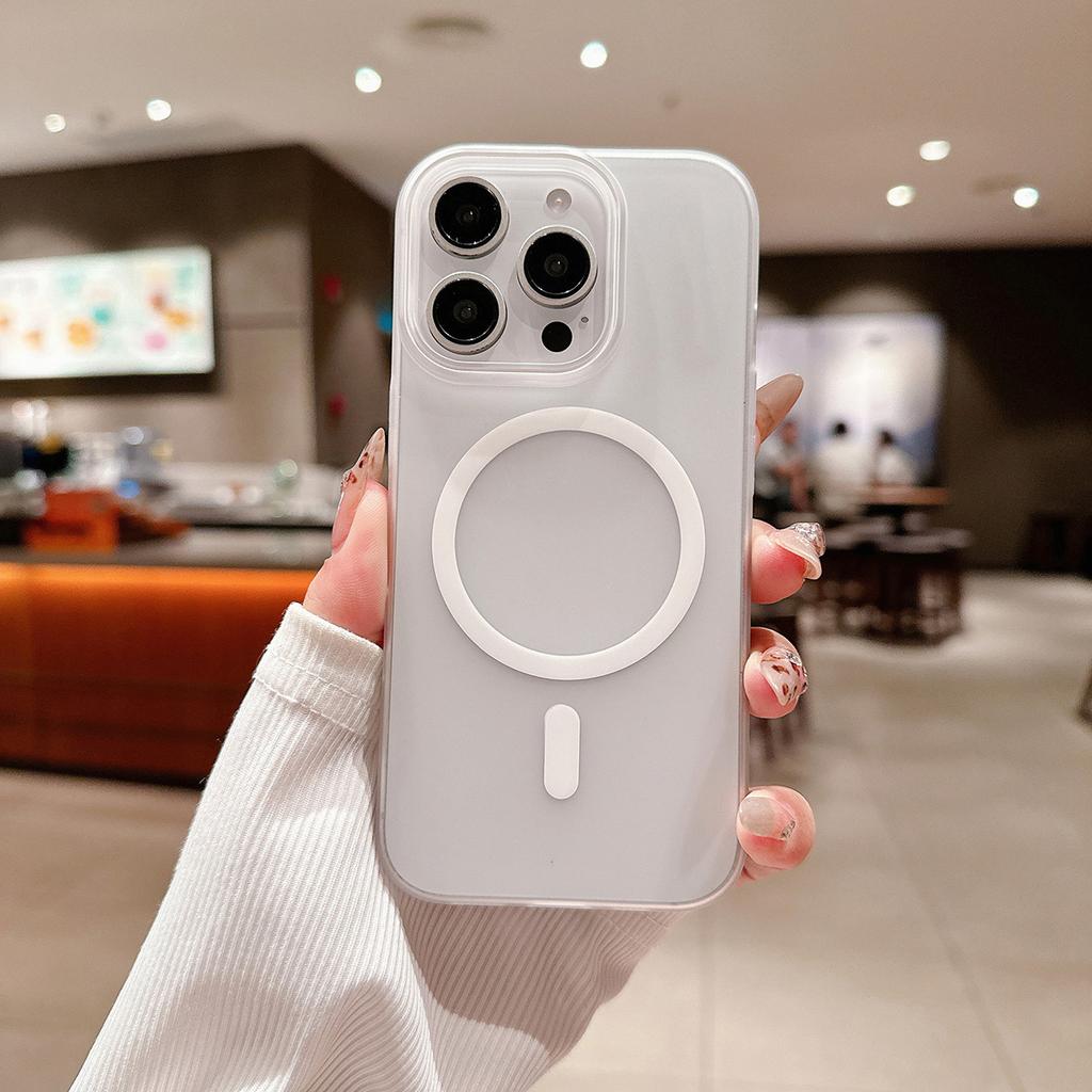 Ultradünne Hartplastik Matte Kabellose Ladehülle Für iPhone 11 13 16 Pro Max 14 15 12 Transparent Magnetische Magsafing Hülle