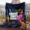 Warm Flannel Blanket Grand Theft Auto Pattern, Lightweight Comfortable Throw Blanket for Bed Sofa Use