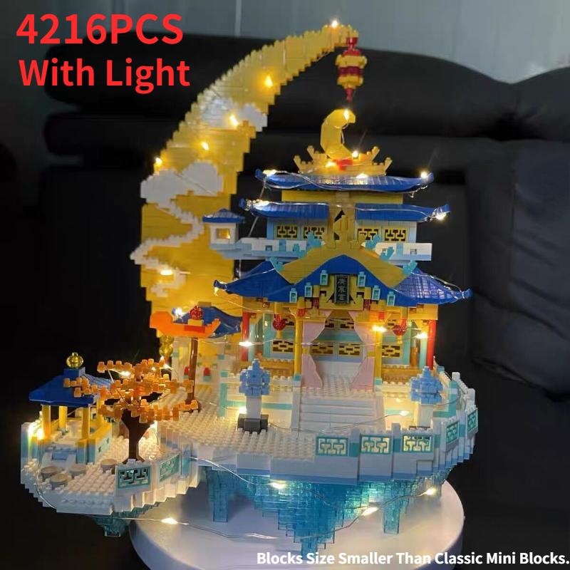 Chinese Architecture Blocks Moon Palace Micro Building Blocks Diamond Model Construction Bricks Blocks Toys For Boys Kids Toys