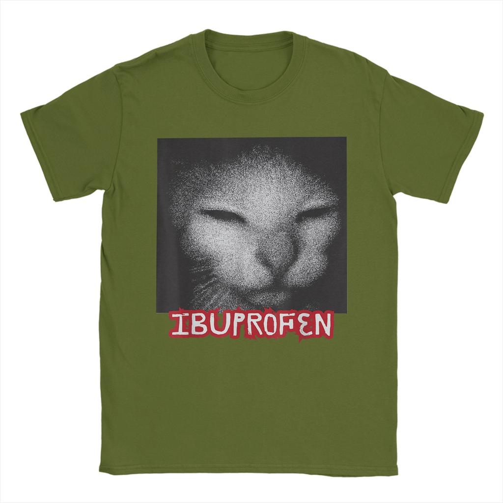 Harajuku T-Shirt Ibuprofen Funny Cat Meme Unhinged Cringe T-Shirts Novelty Tee Shirt for Mens Summer Y2K Short Sleeve Clothing