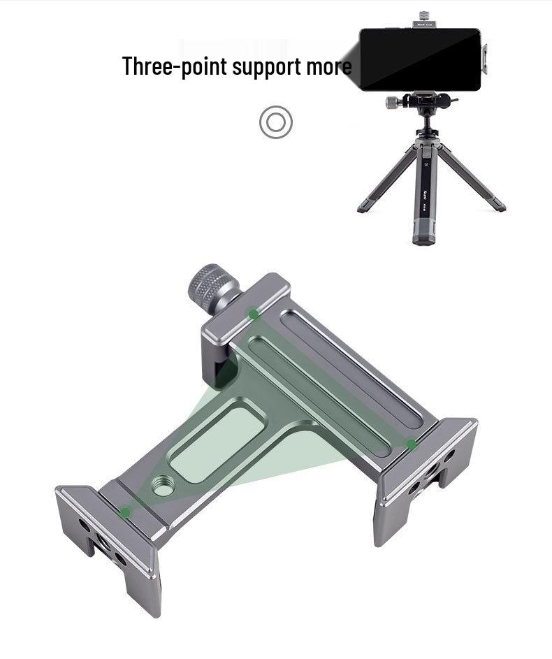 XJT8 Metal Phone Tripod Clamp with Cold Shoe & Mount Head for Desktop Cameras