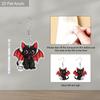 2D Flat Halloween Earrings Black Bat Cat Earrings Women's Cute Cartoon Halloween Acrylic Dangle Earrings Halloween Party Costume Jewelry Set