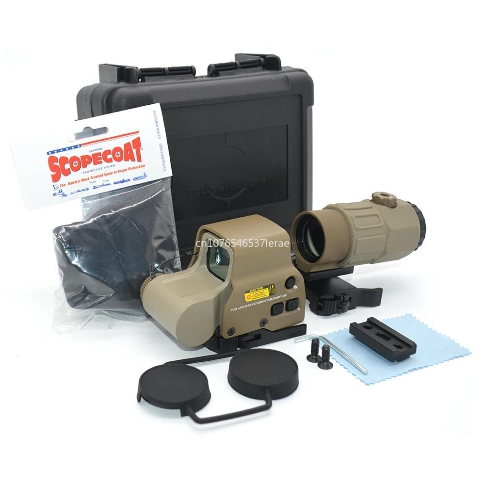 Tactical Airsoft G45 5X Magnifier 558 553 EXPS3 Red Dot Combo Scope Optics QD Mount Weaver Fit 20MM Rail Mount With Full Marking