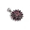 Sterling Silver Flower Pendant: Amethyst, Peridot & Citrine Gemstone