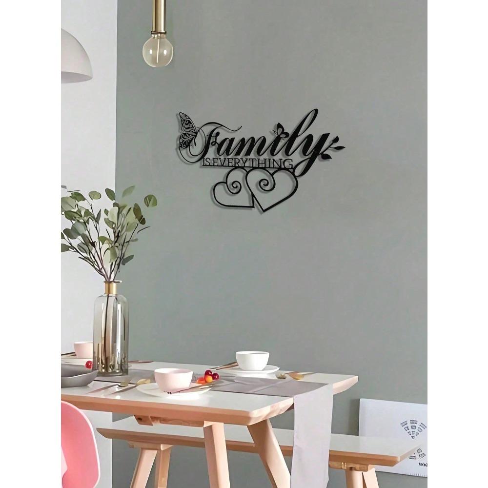 Metal Family Wall Decor Sign Home Sweet Quote Elegant Living Room Bedroom Hanging Art