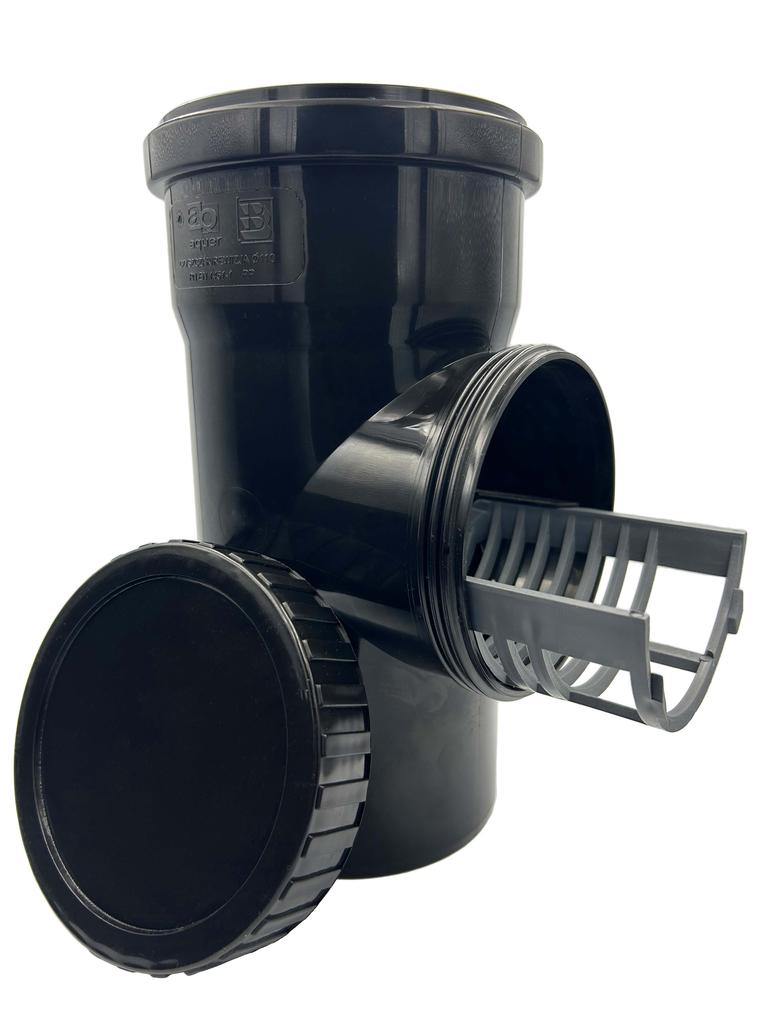 Dachrinnen-Inspektionsreiniger mit Sieb, Durchmesser 110 mm, Schwarz, Aquer