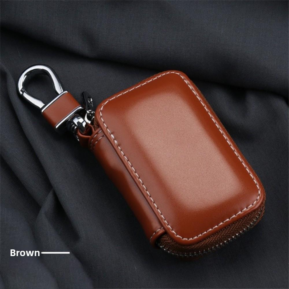 New Leather Keychain Pouch Zipper Bag Key Wallets Car Key Case Cover Storage Bag Key Holder Organizer Men Women