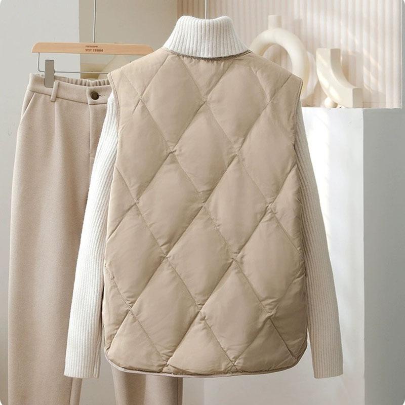 Female Loose Puffer Sleeveless Jacket Autumn Ladies Waistcoat Women Fashion Thin Down Cotton Vest Coat
