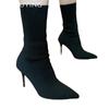 Knitting Women Ankle Boots Pointed Toe Fashion Sexy High Heels Shoes 2024 Trend Winter Pumps Sock Boots Elegant Botas De Mujer
