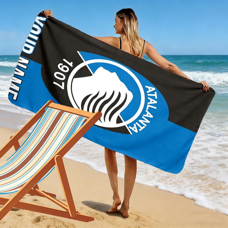 Custom Name Atalanta BC Print Beach Towel, Large Soft Quick Dry Towel for Beach Camping Swimming