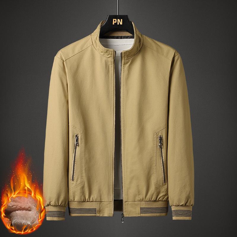 Jackets Men's Spring and Autumn Thin Jackets Plus Velvet Fashion Jackets Men's Business Casual Versatile Outer Tops