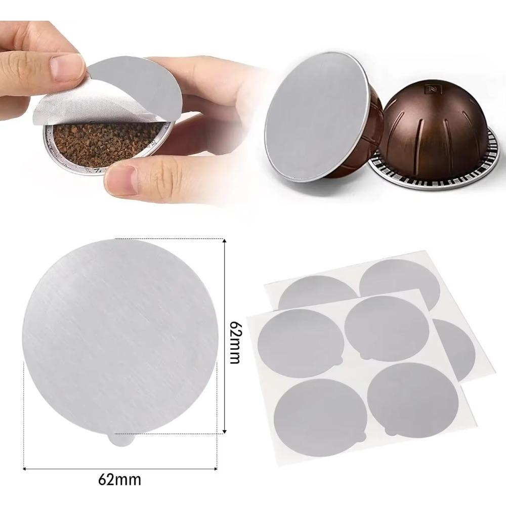 Adhesive Aluminum Foil Lids Seals Stickers Filling Disposable Empty for Nespresso Vertuo Capsules Coffee Pod Reusable Cover