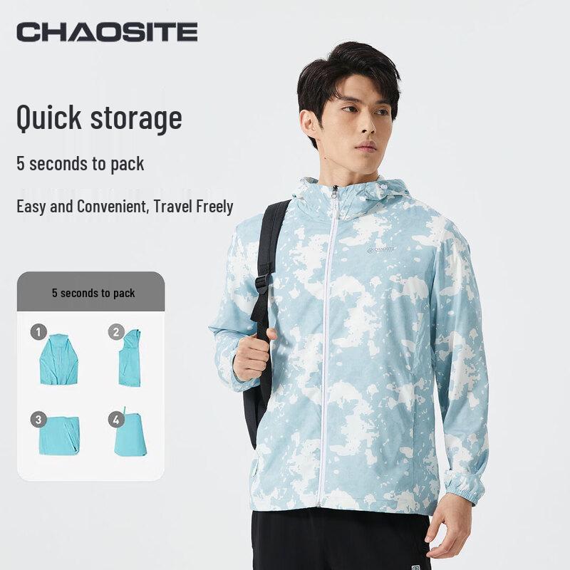 Men's Lightweight UPF 50+ Printed Sun Protection Hoodie