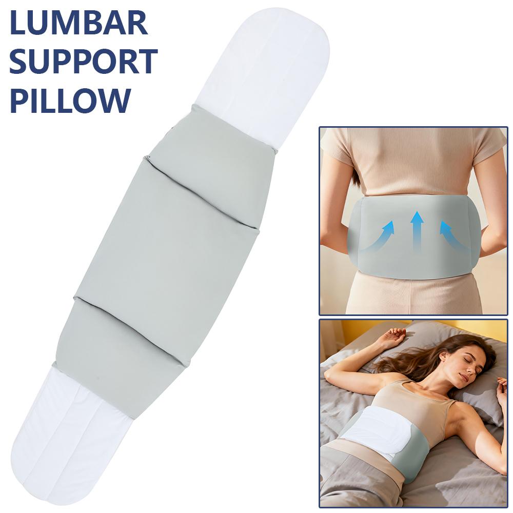 Lumbar Support Pillow 360° Wrap Around Lower Back Support Pillow Portable Adjustable Waist Pillow for Side/Back Sleeper Office