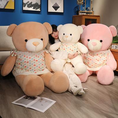 Large Clothed Teddy Bear Doll Plush Pink Hug Bear Big Bear Doll Girl Soothing Ragdoll