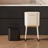 Double Compartment Elevated Kitchen Trash Can, Large Capacity Waste Bin, Paper Bucket with Lid, for