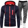 / New Men's Casual Sports Cardigan Hooded Sweatshirt Set