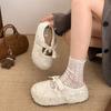 Fashion temperament white retro sequin light mouth single shoes women's 2025 new spring and autumn skirt French Mary Jane shoes