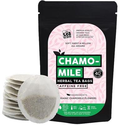 The Tea Trove Pure Chamomile Tea Bags Organic - 40 Eco-Friendly Caffeine Free Camomile Tea for Sleep | Pack of 1, 40 Grams