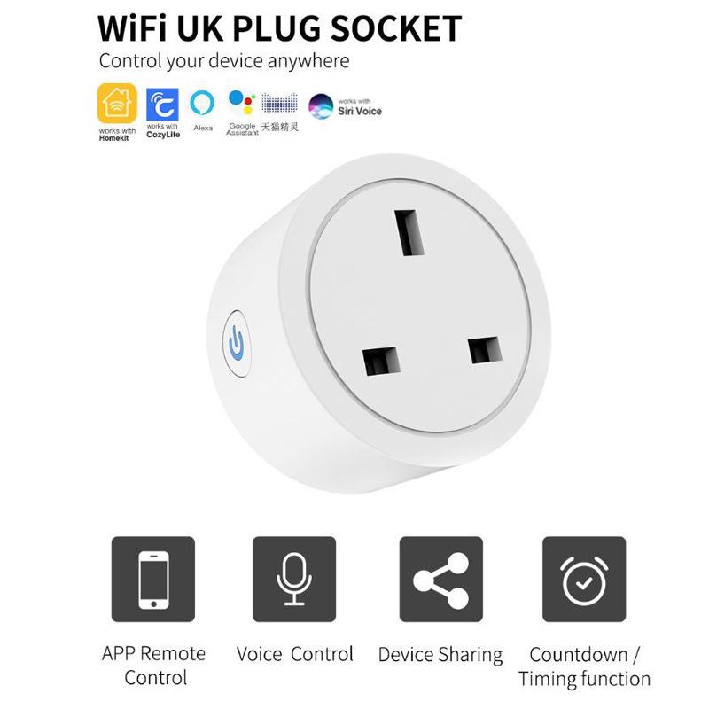 UK WiFi Smart Plug – HomeKit & Alexa Compatible, Voice/Timer Control
