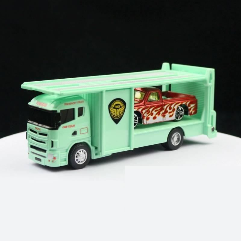 Alloy Simulation Trailer Double Decker Truck Tractor Model Toy Collection For