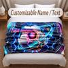 Soccer Theme Soft Blanket Personalized Custom Name Text Print Warm Blanket Home Sofa Bedroom Decor