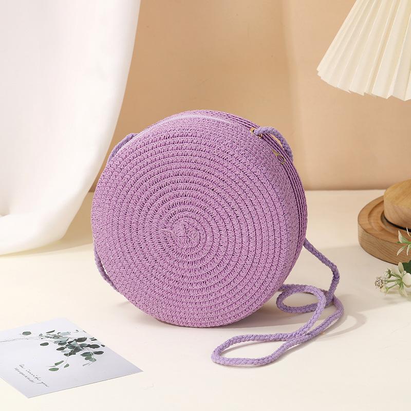 Summer straw bag woven bag seaside vacation new children's cute beach straw bag messenger change bag