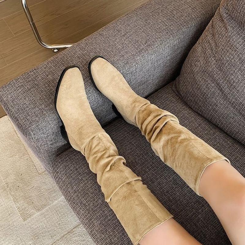 Fashion Spring Autumn Slip on Women's Long Boots Offer New Rock Hot Sale Chic and Elegant Gyaru Cosplay Y2k Ladies Knee High Shaft Shoes