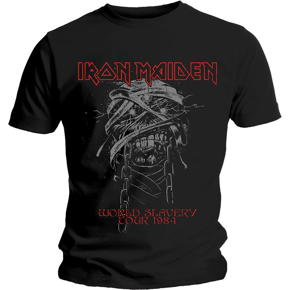 Черная футболка Iron Maiden  World Slavery Tour 1984  - НОВАЯ Унисекс Футболка XXL