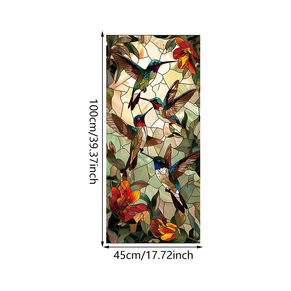 Novel and colorful Retro Frosted Color Electrostatic glass Stickers Anti-peep Sunscreen glass Stickers Window grille Decoration